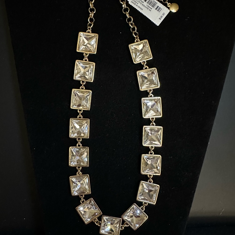 Alfani crystal square necklace